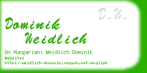 dominik weidlich business card